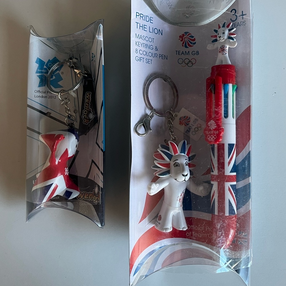 London 2012 Olympic Games collectible souvenirs featuring Team GB's Mascot